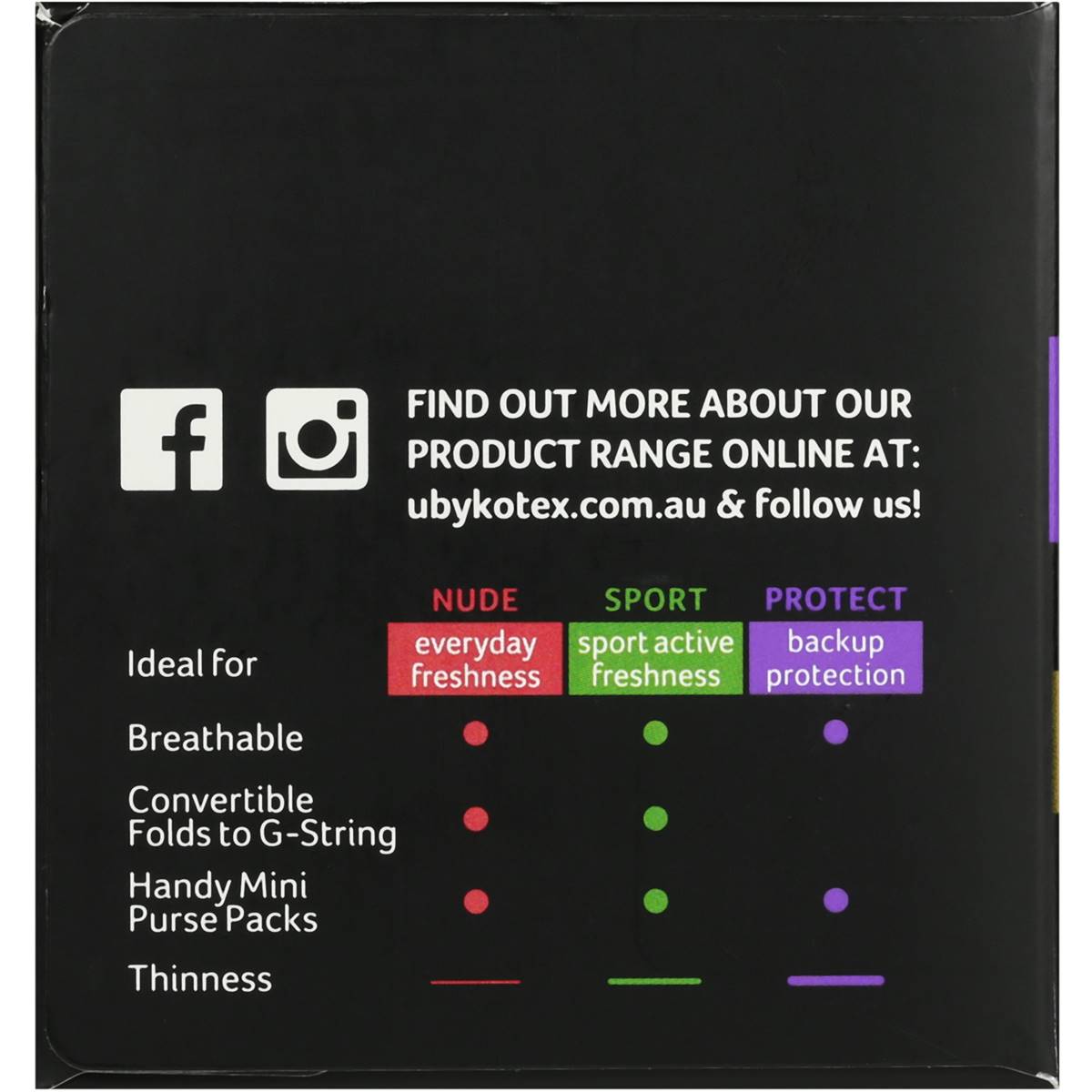 U By Kotex Protect Liners 30 Pack Woolworths