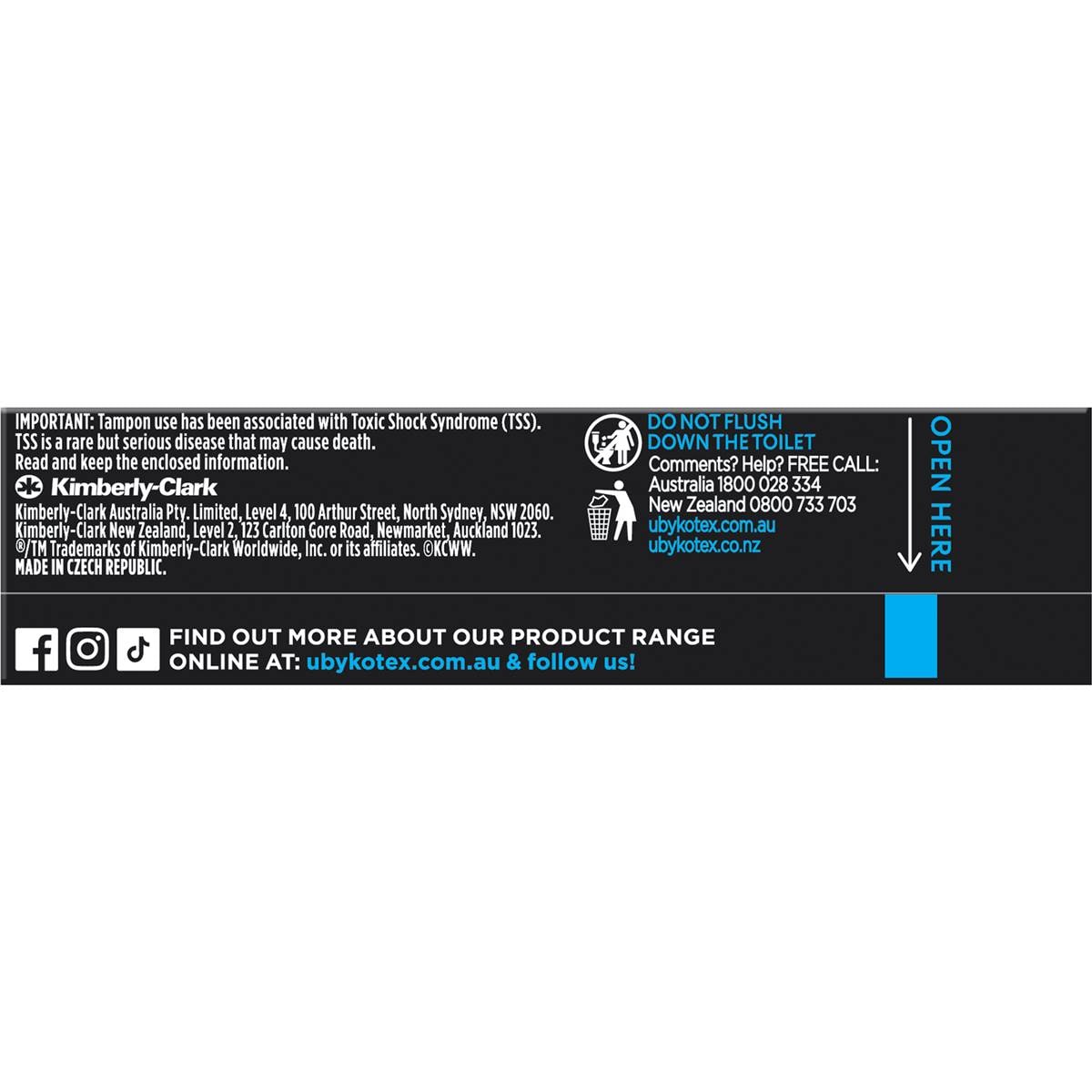 U By Kotex Tampons Regular Regular 16 Pack Woolworths