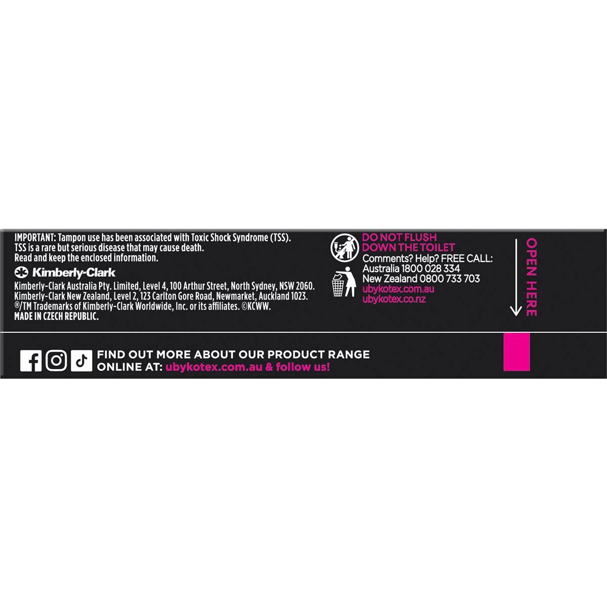 U By Kotex Tampons Super Super 16 Pack Woolworths