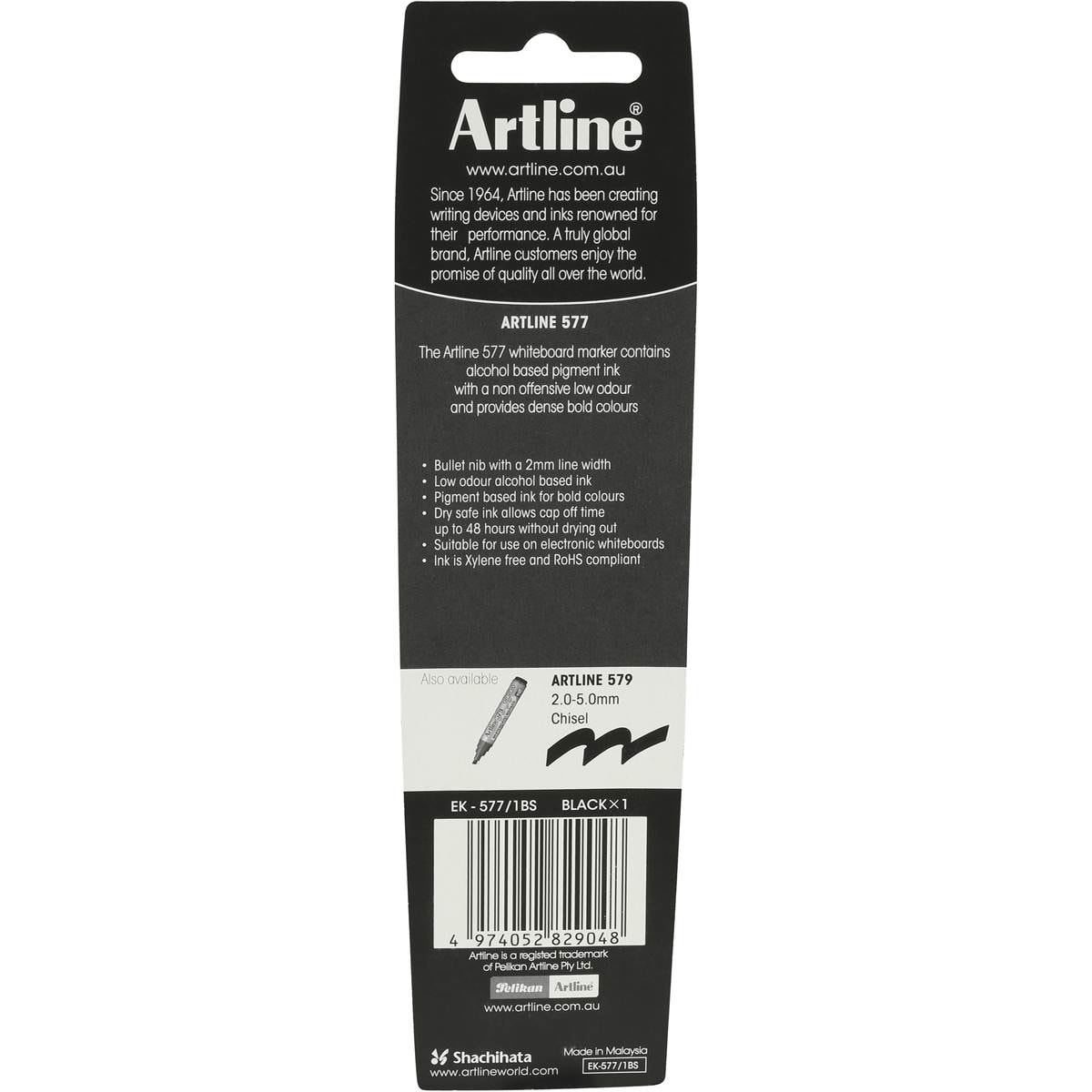 Artline Whiteboard Marker Black 577mm Each Woolworths