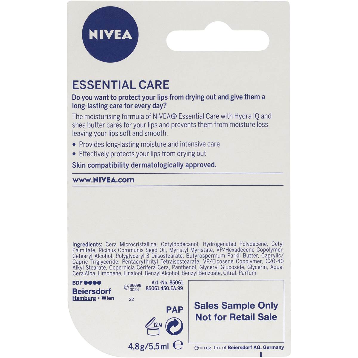 Nivea Lip Care Balm Essentials 4.8g Woolworths