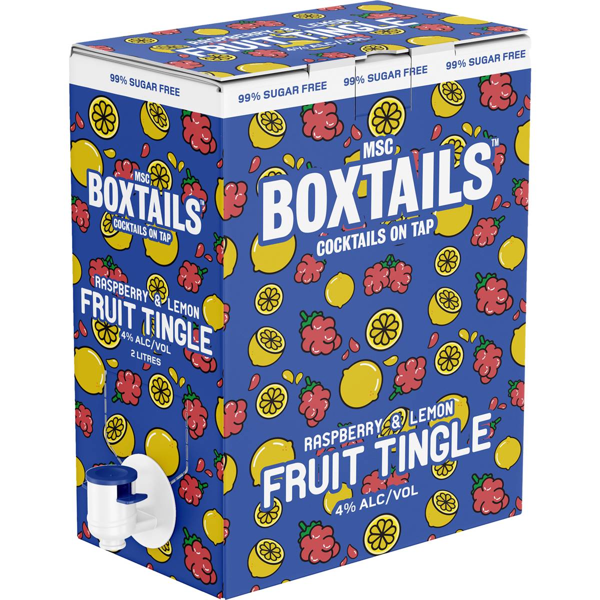 Msc Boxtails Raspberry & Lemon Fruit Tingle Cask 2l Woolworths