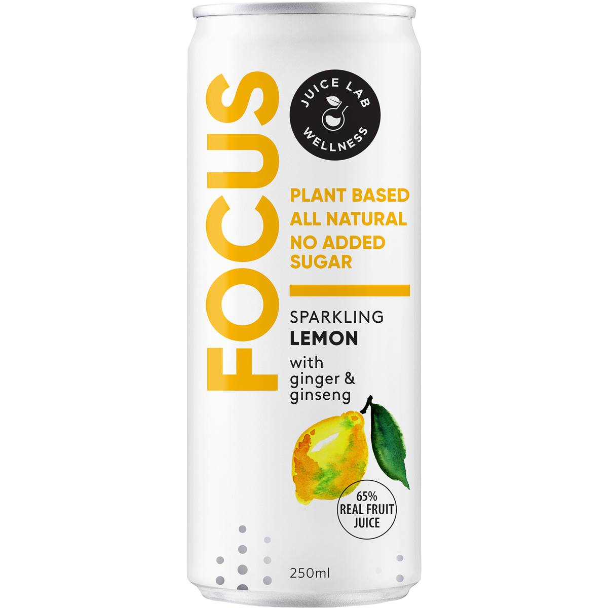 The Juice Lab Wellness Focus Sparkling Lemon Can 250ml Woolworths