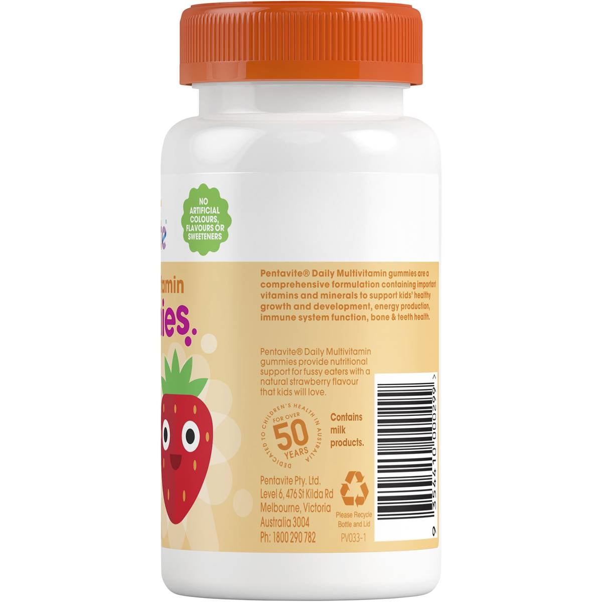 Pentavite Daily Multivitamin Kids Pastille Gummies Strawberry 60 Pack Woolworths