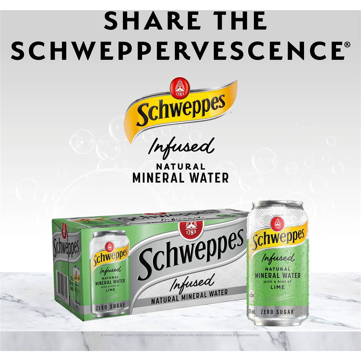 Schweppes Zero Sugar Lime Infused Mineral Water Cans Multipack 375ml X