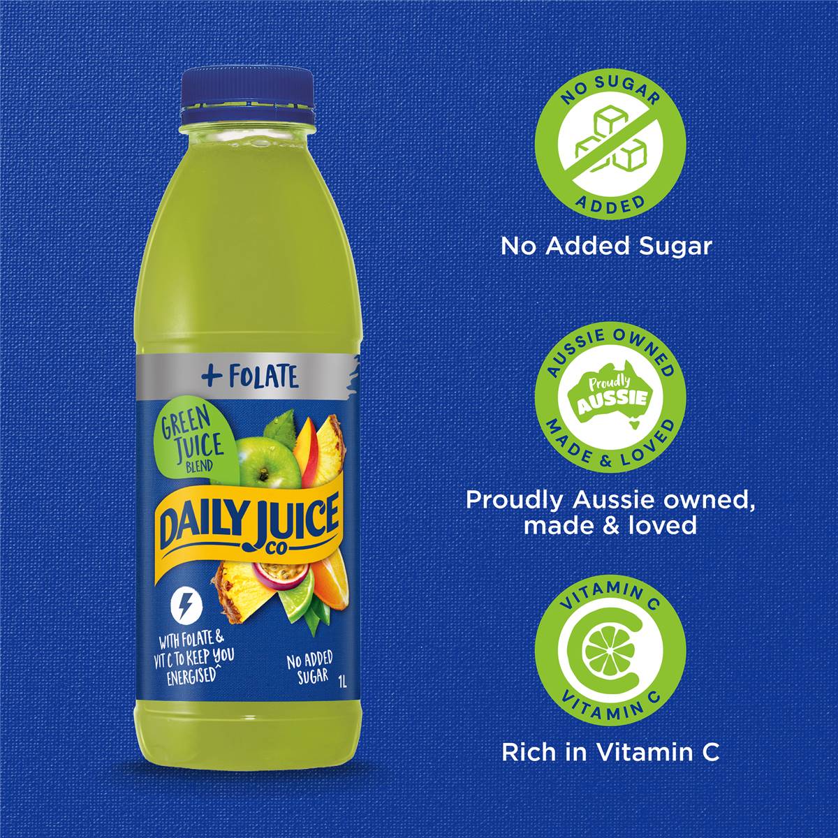 Daily Juice Co Green Blend & Folate 1l Woolworths