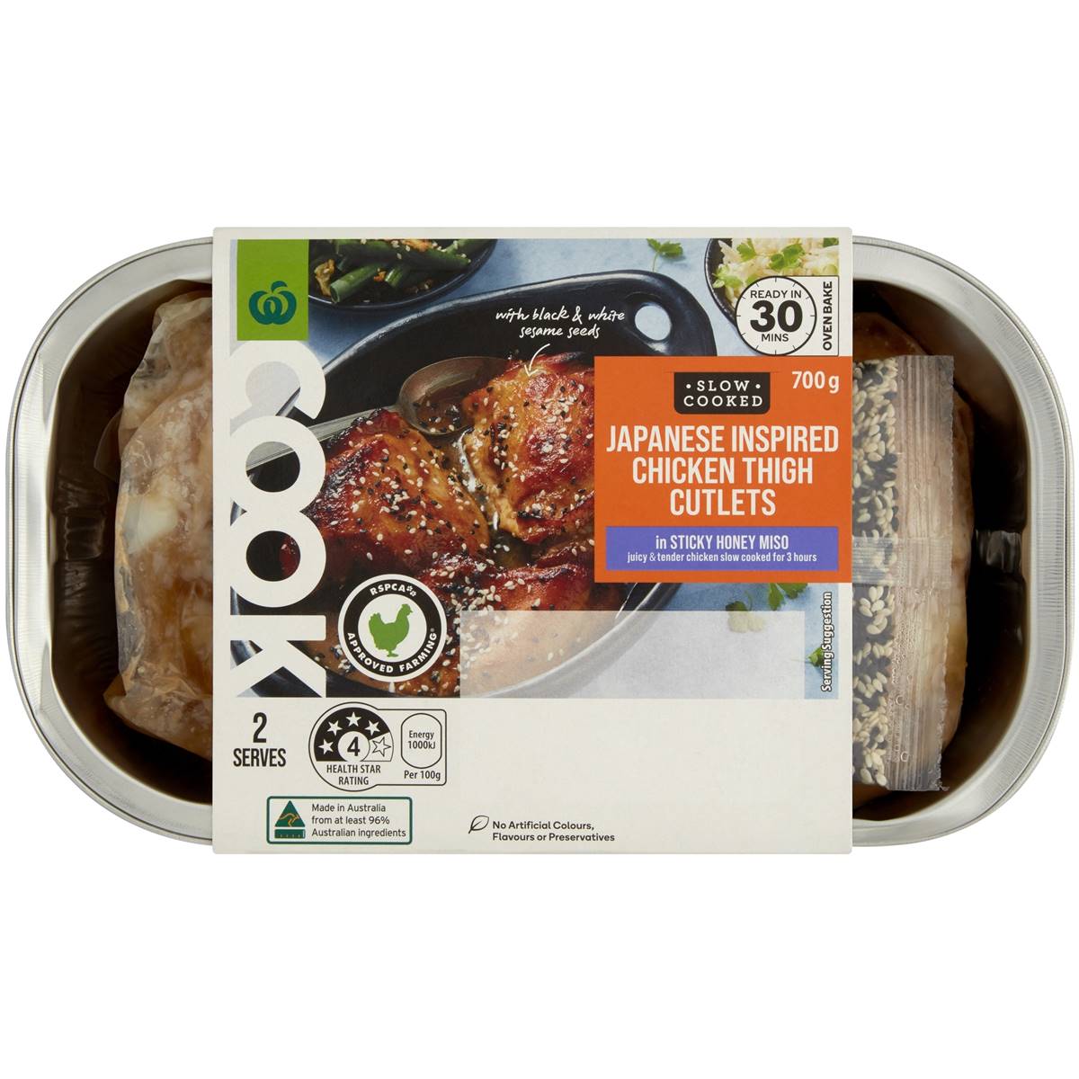 Woolworths Cook Japanese Chicken Thigh Cutlets In Sticky Honey Miso