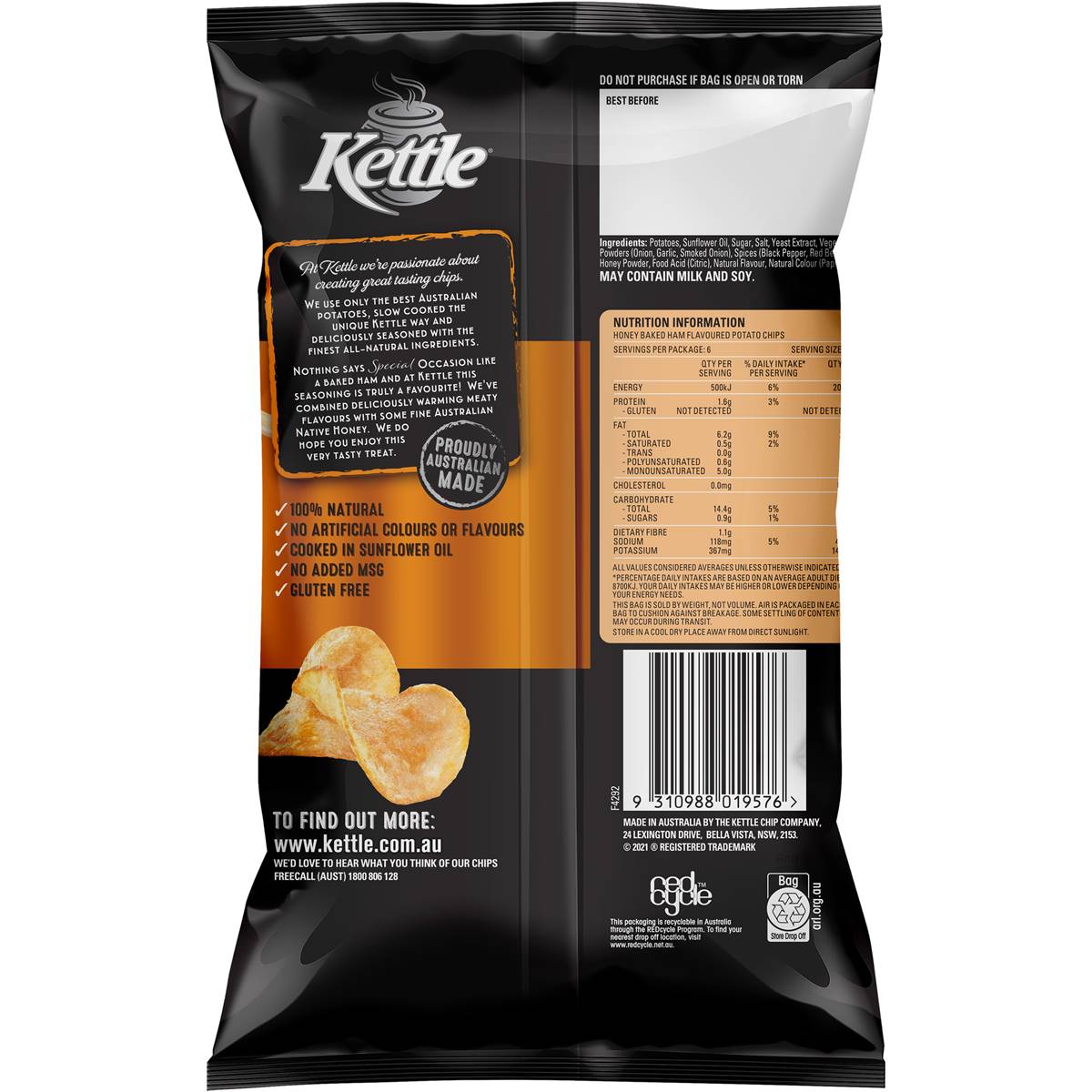 Kettle Special Edition Honey Baked Ham Chips 150g Woolworths