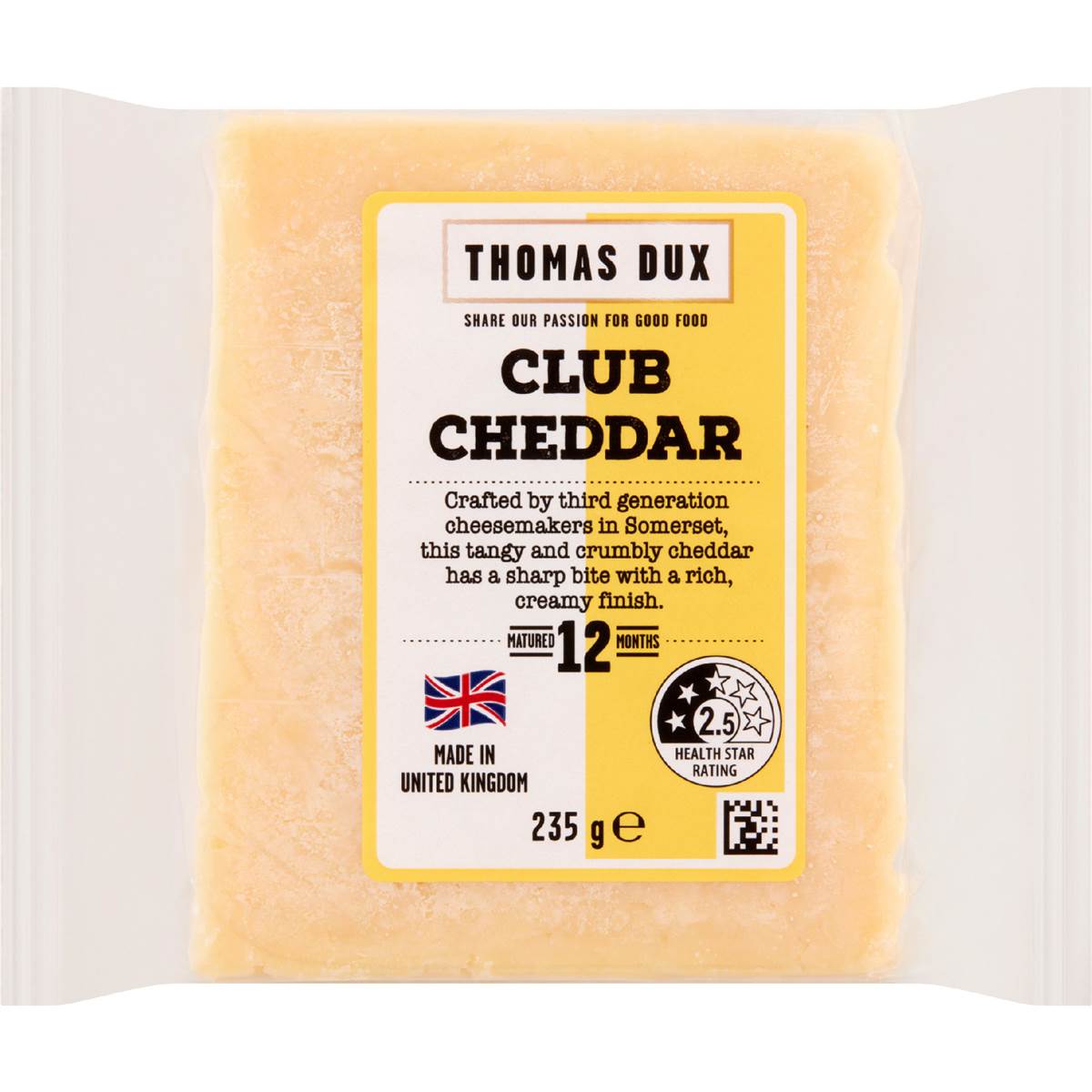 Thomas Dux Club Cheddar Cheese 235g