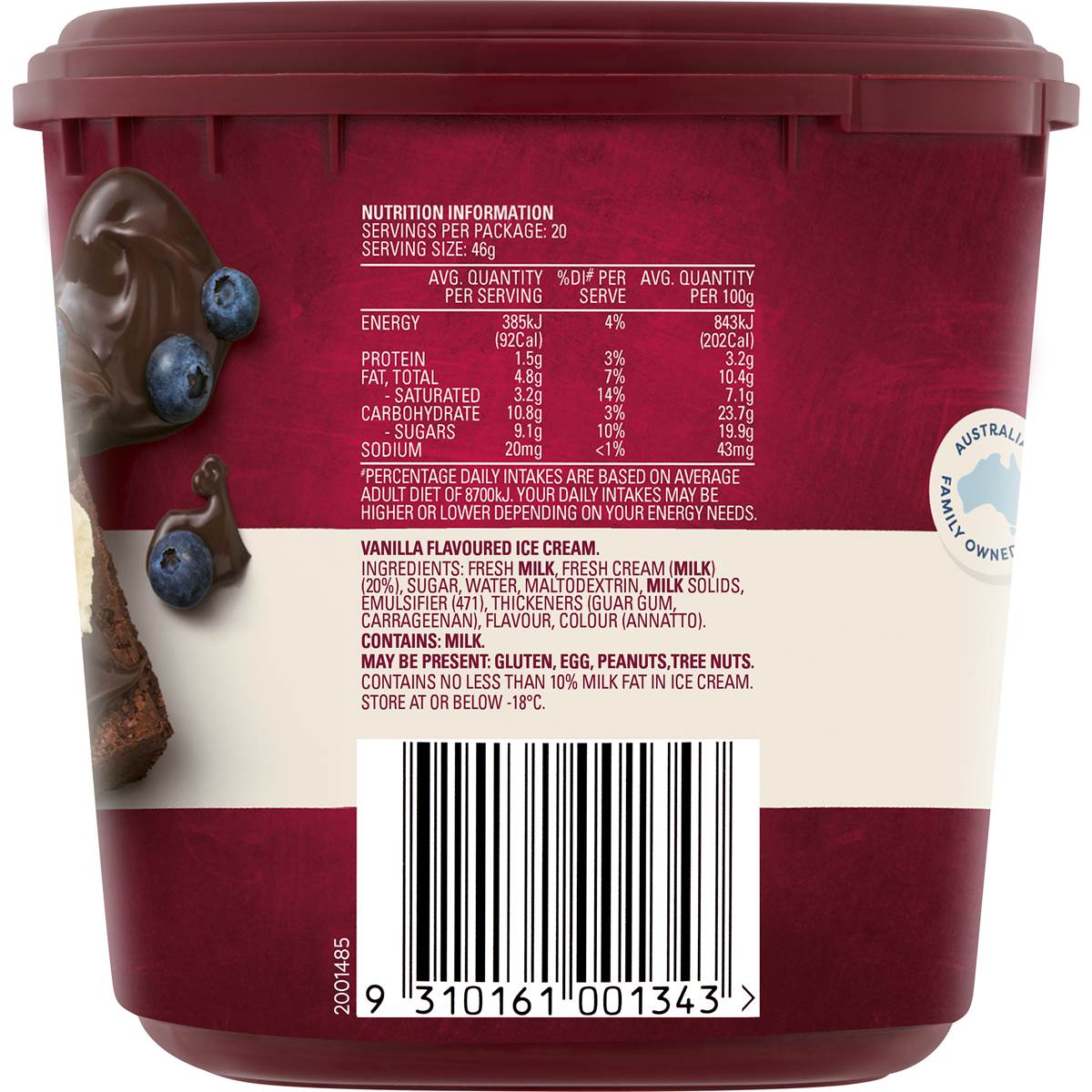 Bulla Creamy Classics Ice Cream Vanilla 2l Woolworths