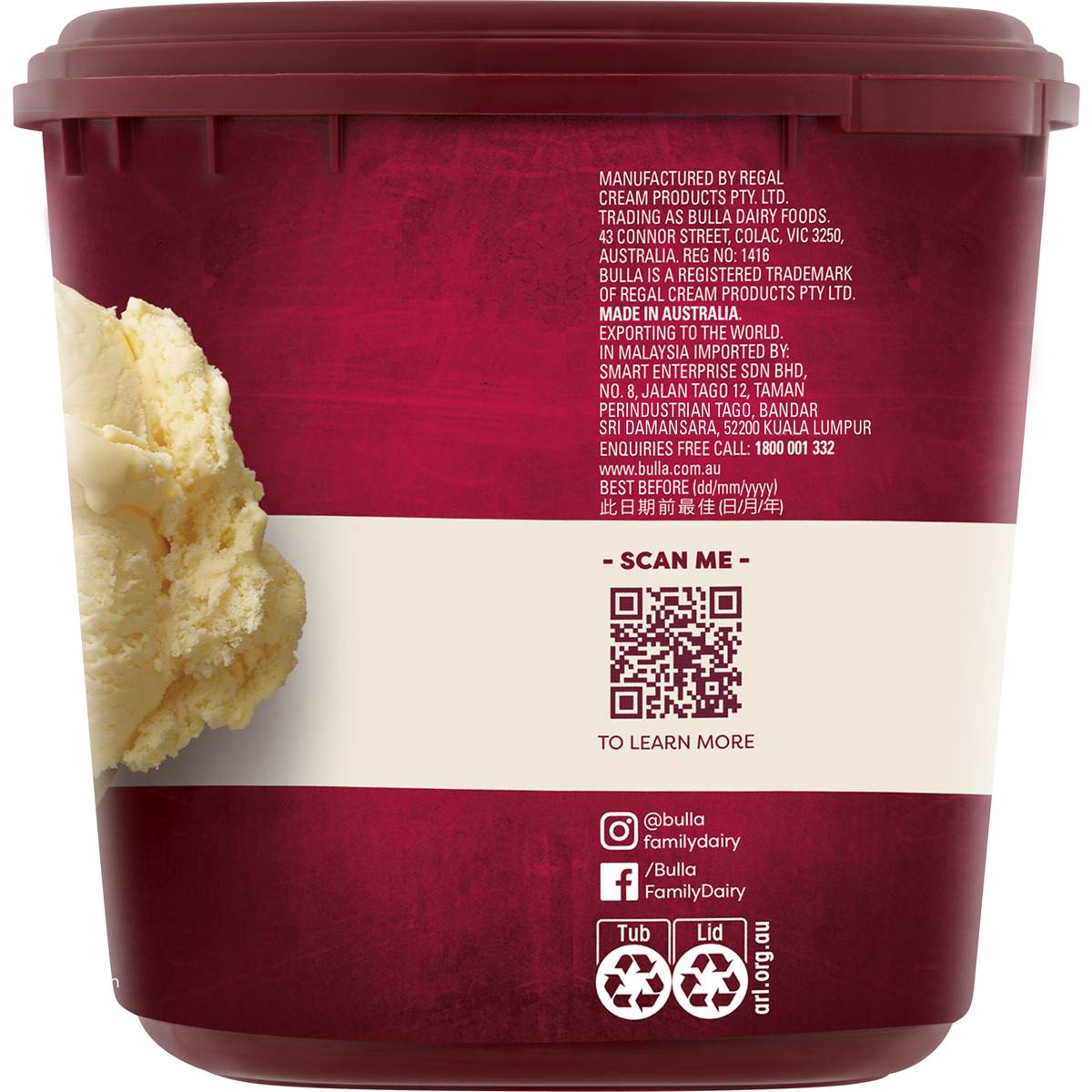 Bulla Creamy Classics Ice Cream Vanilla 2l Woolworths