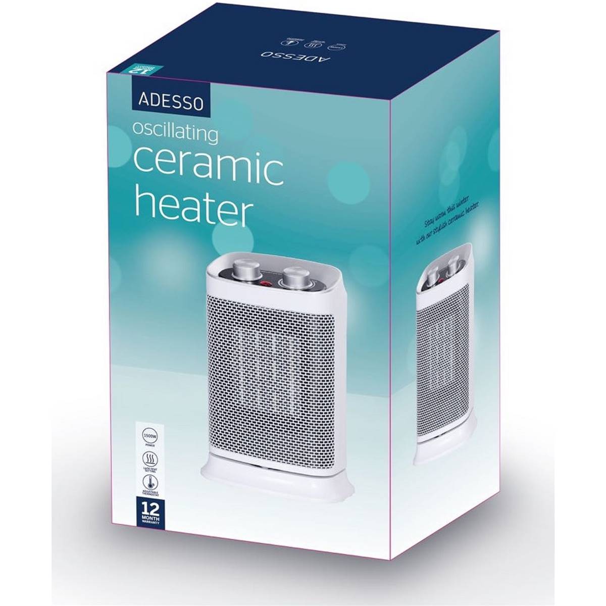 Adesso Oscillating Ceramic Heater Each Woolworths