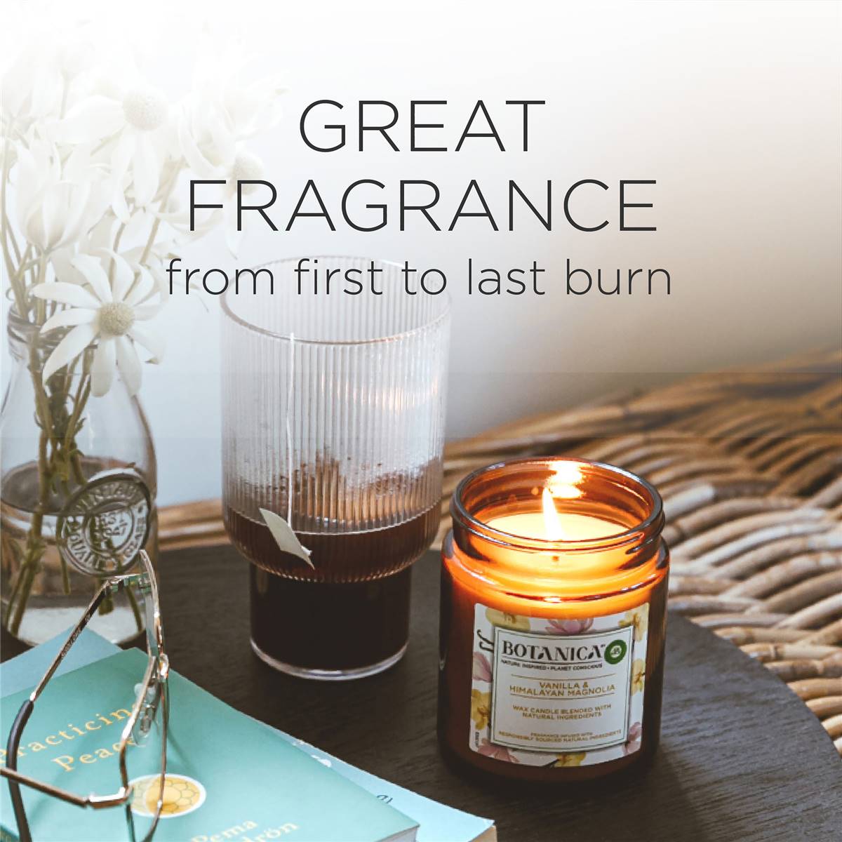 Airwick Botanica Caribbean Vetiver & Sandalwood Wax Candle 500g