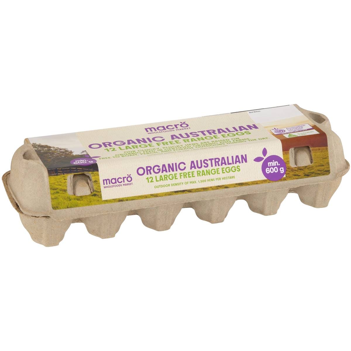 Macro 12 Large Organic Australian Free Range Eggs 600g Woolworths