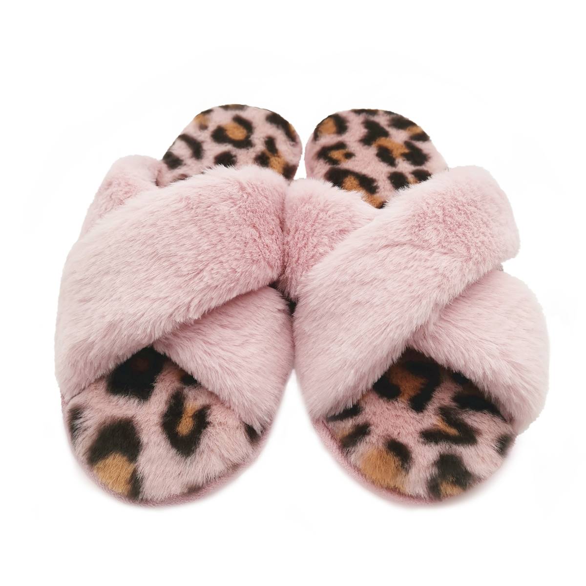 fur pink slippers