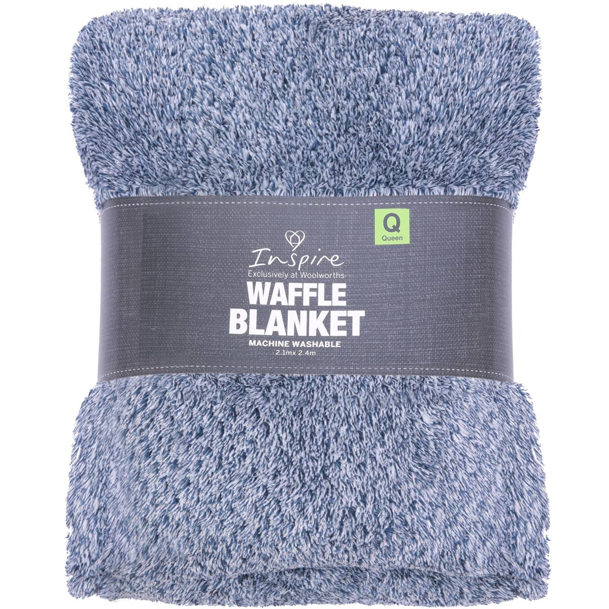 Inspire Waffle Fleece Blanket Queen Size Assorted Each Woolworths