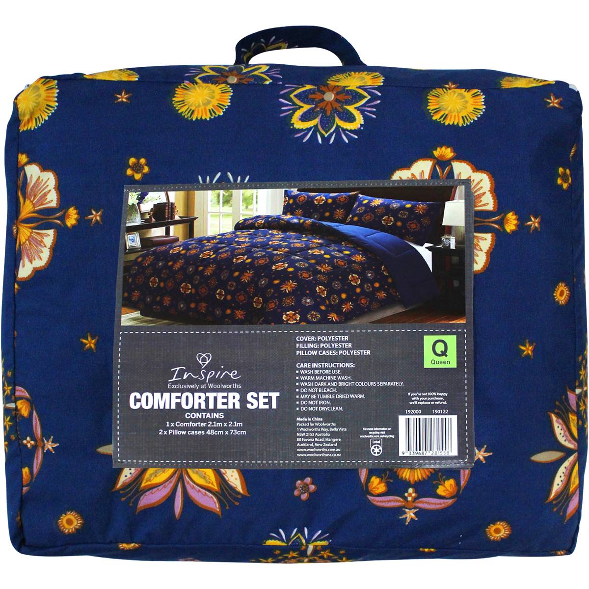 Inspire Comforter Set Queen Size Assorted Each Woolworths