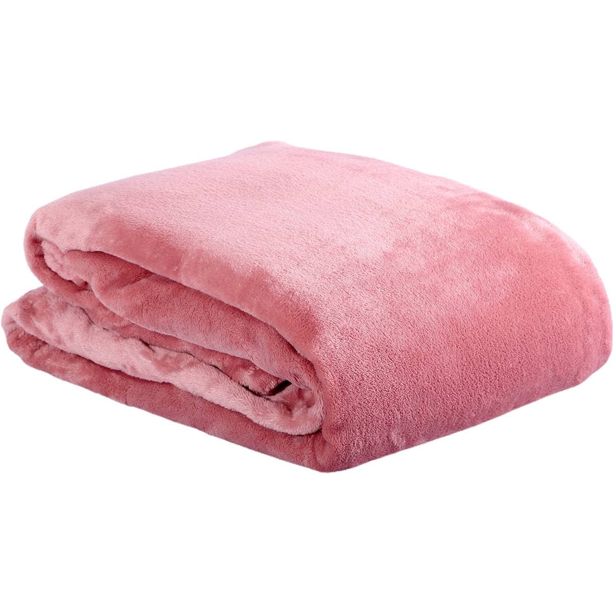Inspire Ultra Soft Blanket Single Bed Pink Each Woolworths