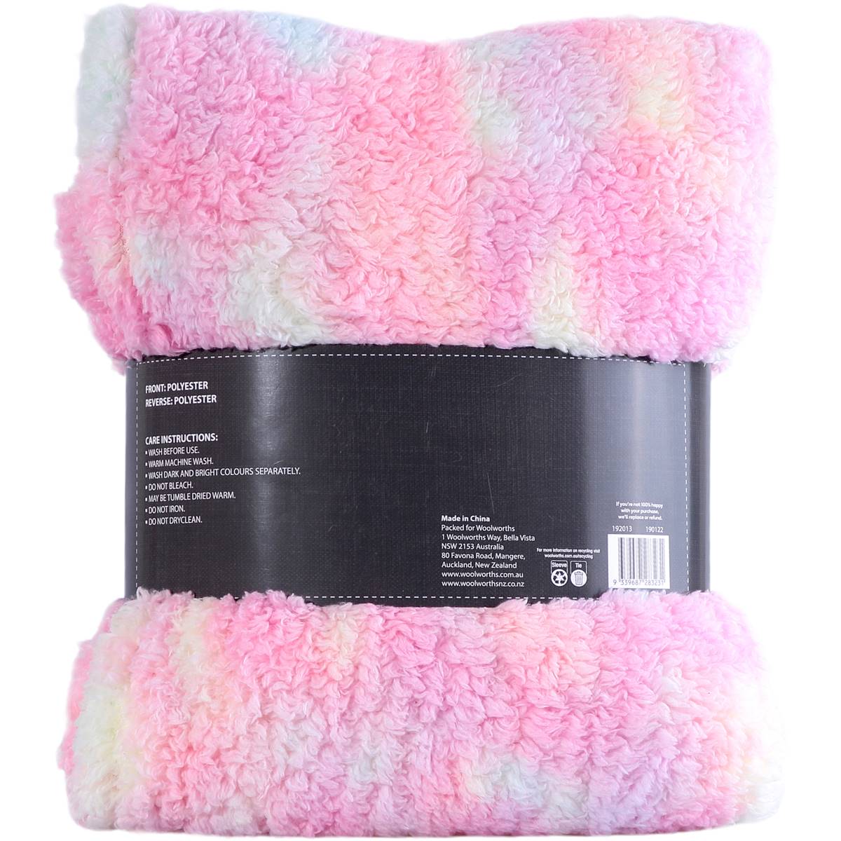 Inspire Kids Colourful Faux Fur Throw Pink Each Woolworths