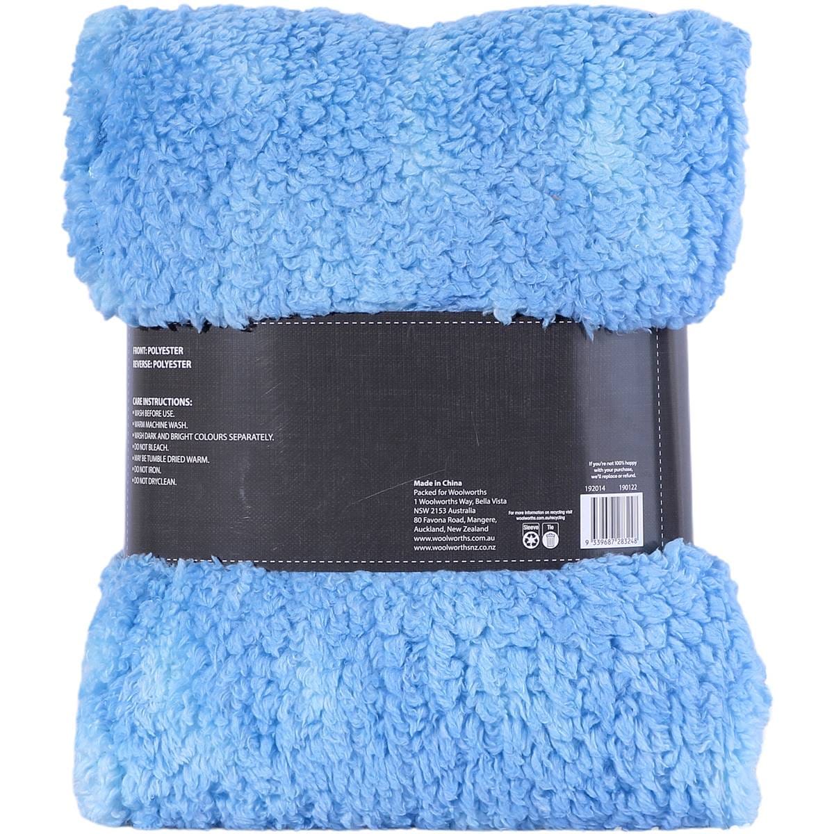 Inspire Kids Colourful Faux Fur Throw Blue Each Woolworths