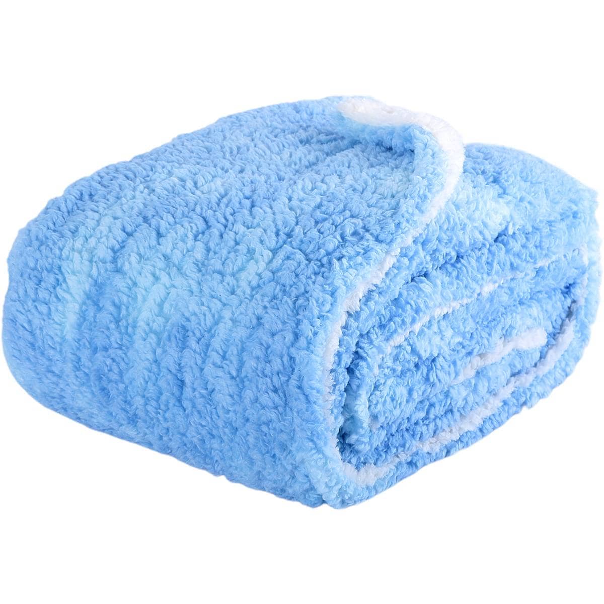 Inspire Kids Colourful Faux Fur Throw Blue Each Woolworths