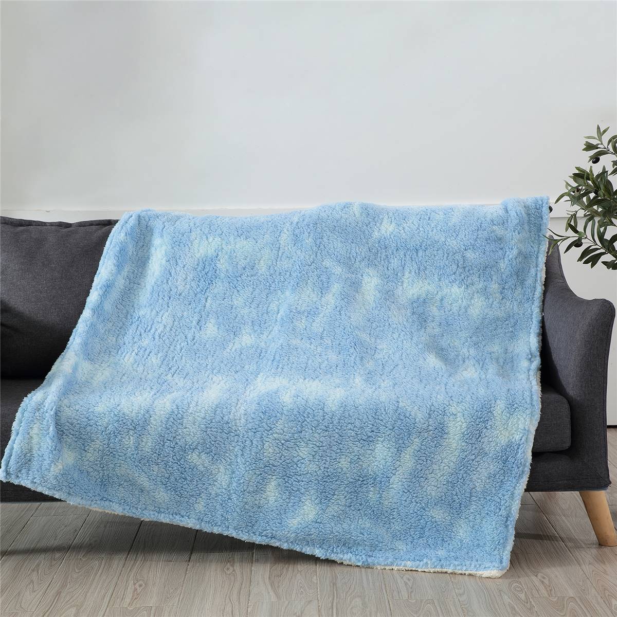 Inspire Kids Colourful Faux Fur Throw Blue Each Woolworths