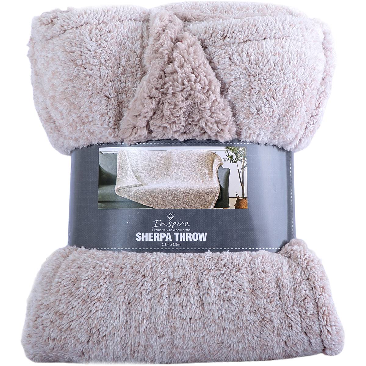 Inspire Double Sided Sherpa Throw Assorted Each Woolworths