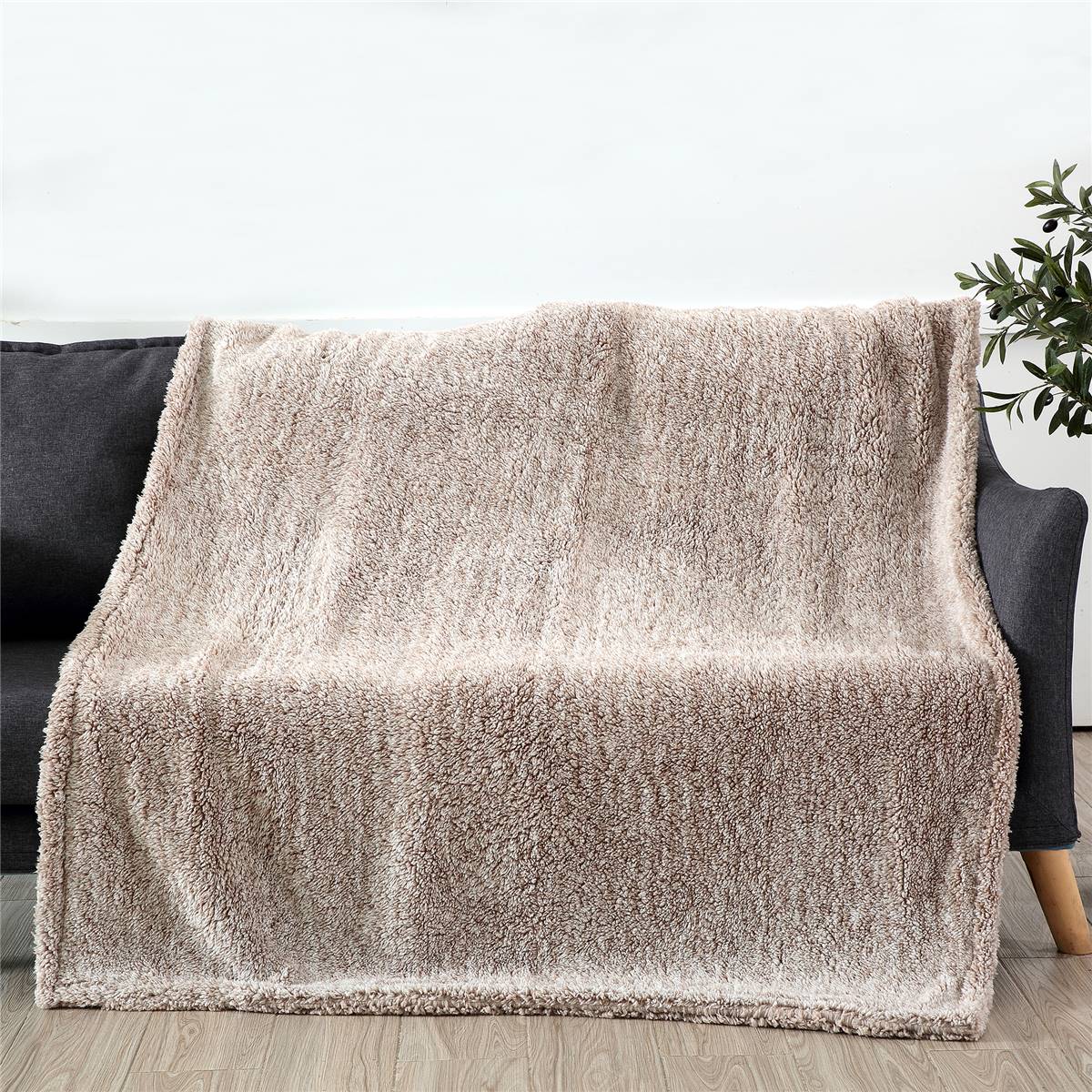 Inspire Double Sided Sherpa Throw Assorted Each Woolworths