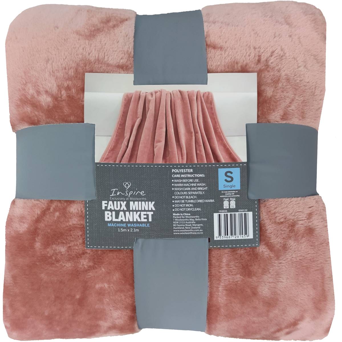 Inspire Faux Mink Blanket Single Bed Assorted Each Woolworths