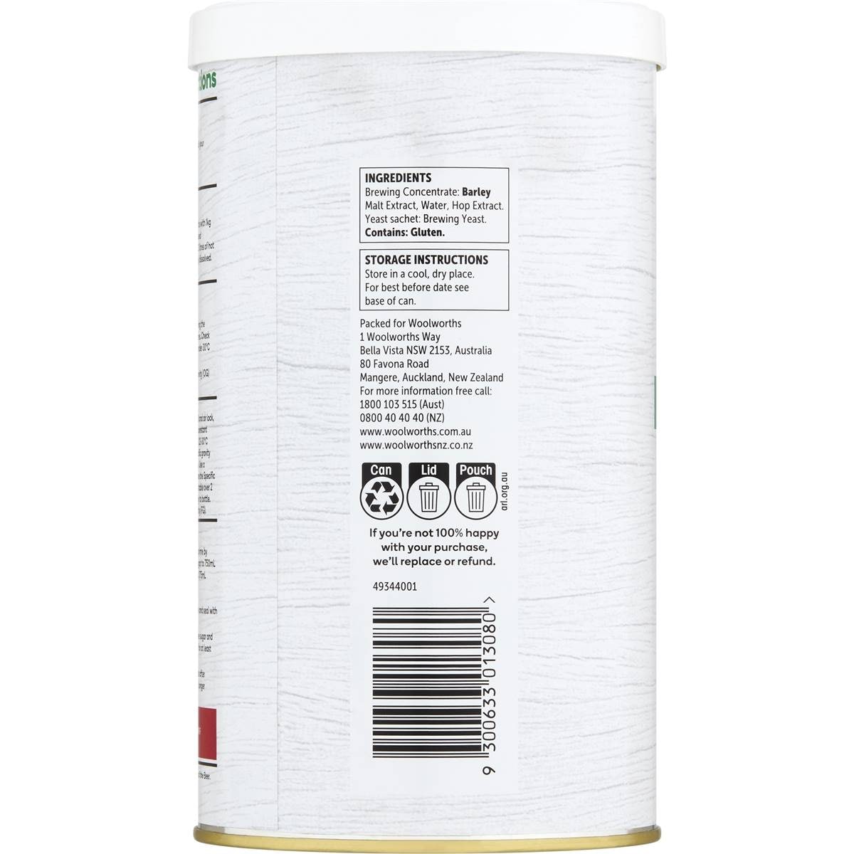 Homebrand Home Brew Lager 1.7kg Woolworths