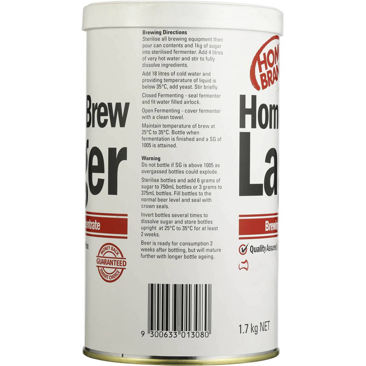 Homebrand Home Brew Lager 1.7kg Woolworths