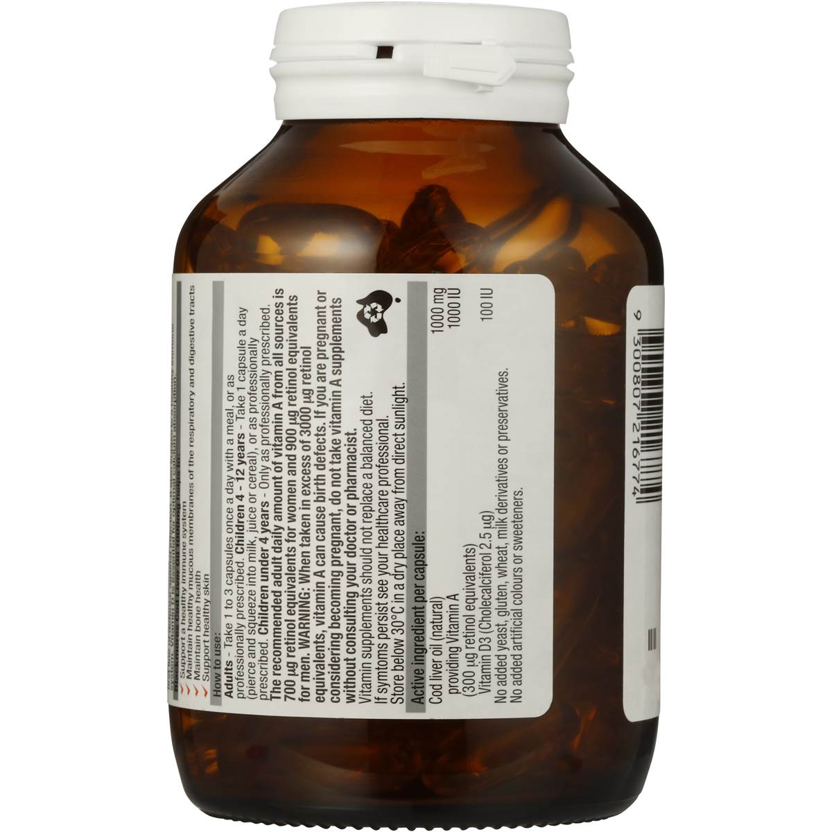 Blackmores Super Strength Cod Liver Oil Capsules 1000mg 125pk Woolworths