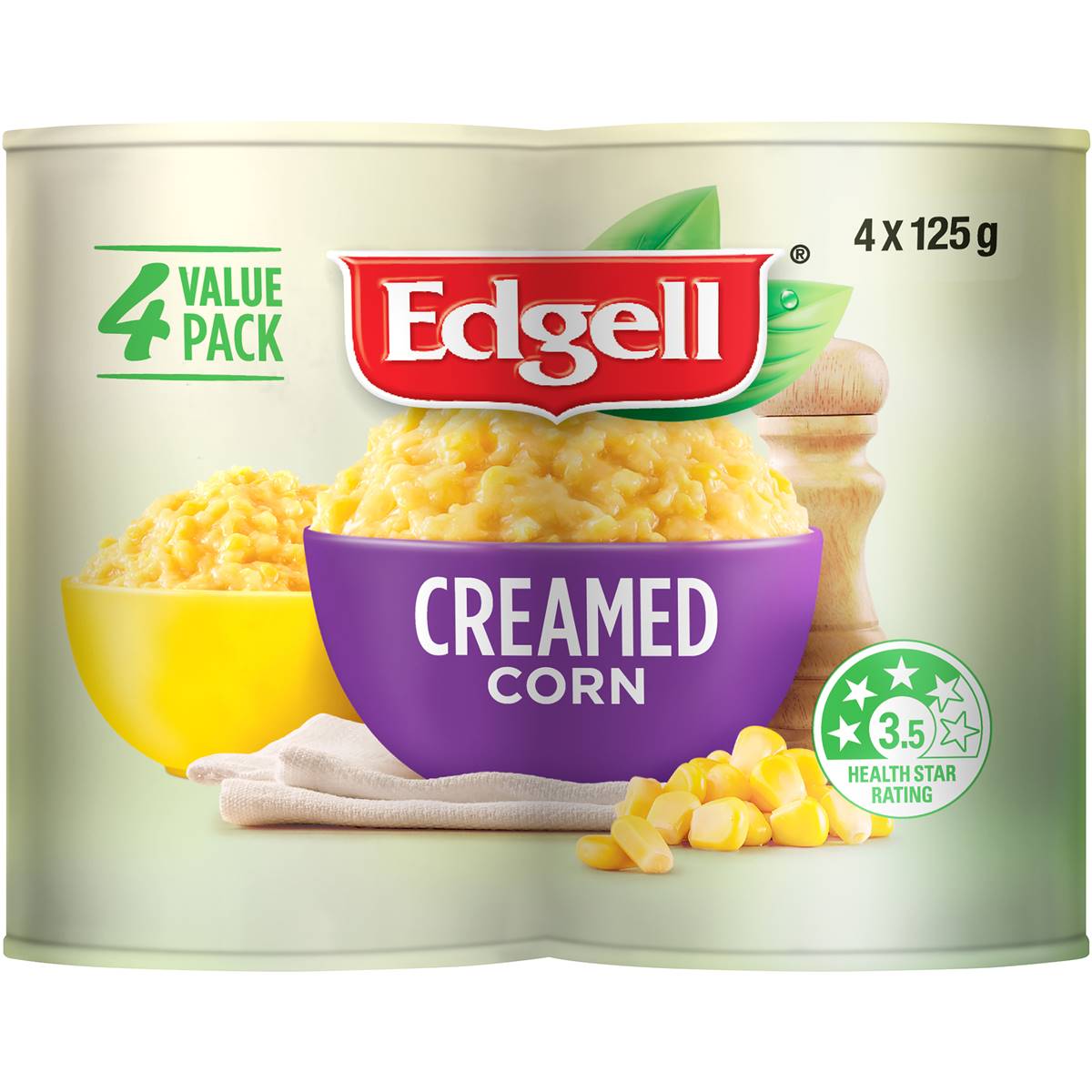 Edgell Creamed Corn Value Pack 4x125g Woolworths