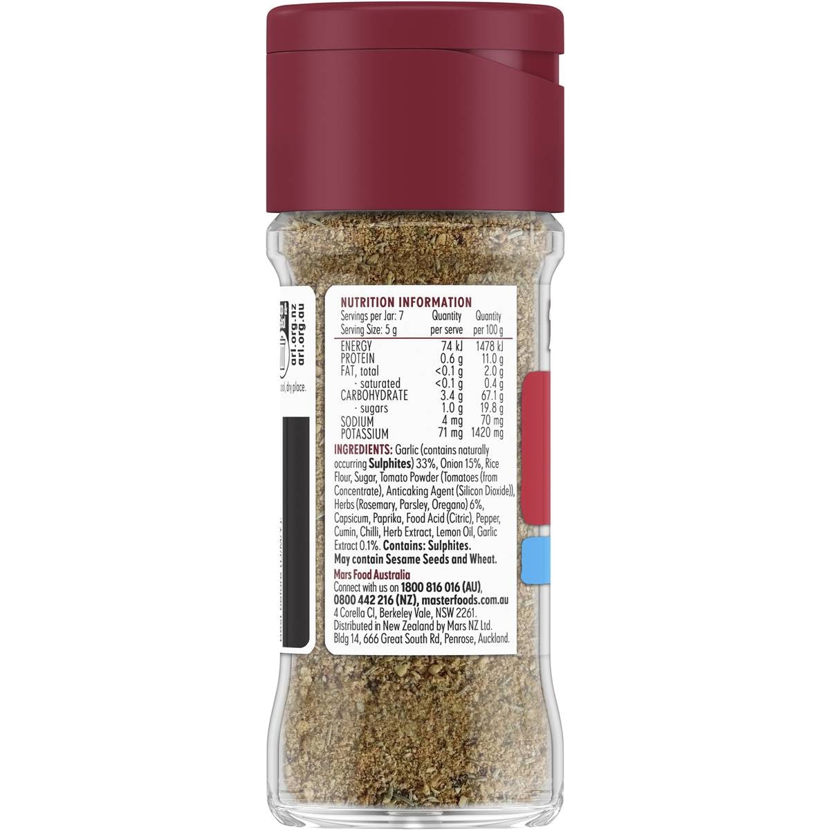 Masterfoods Garlic Herb Seasoning 37g Woolworths