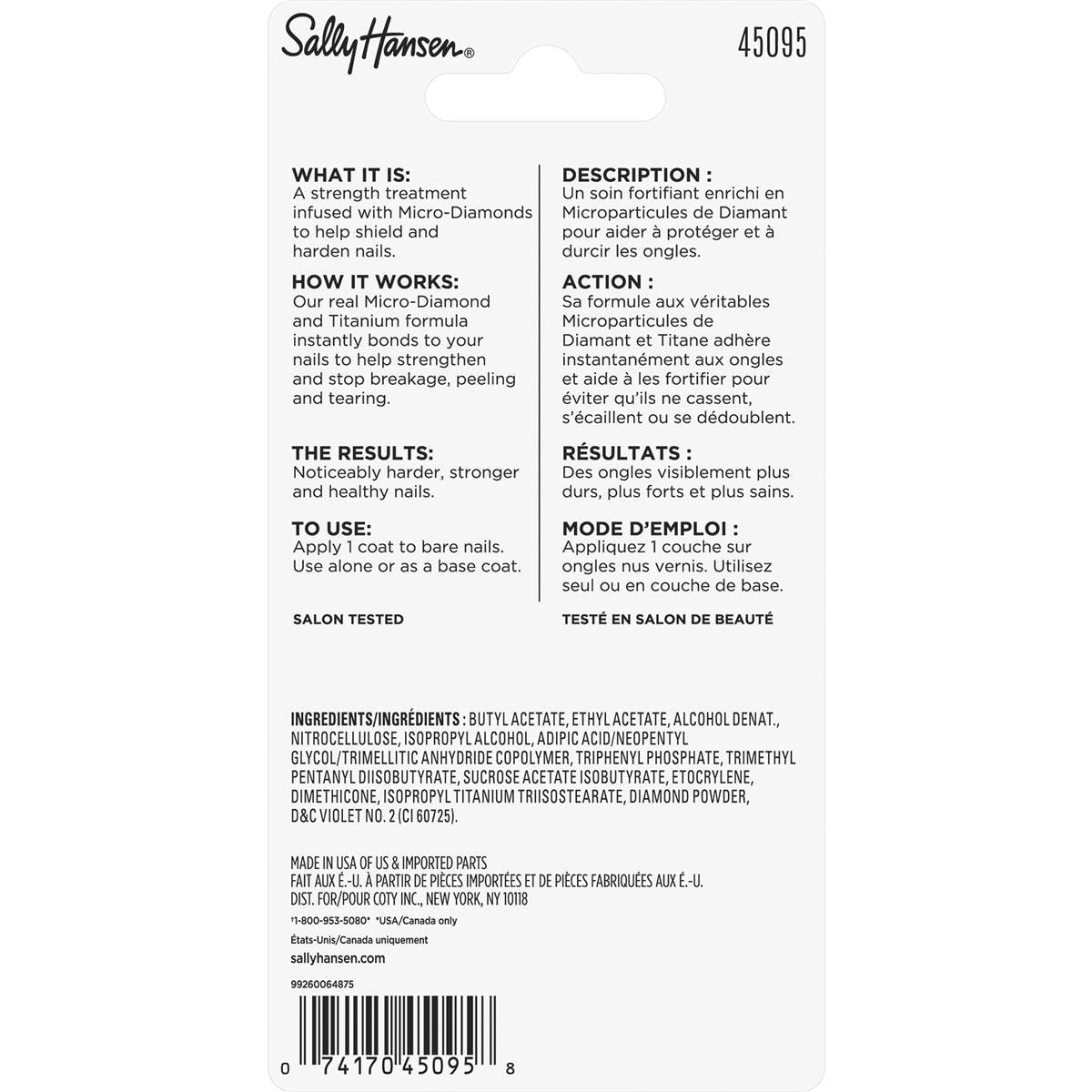 Sally Hansen Nail Hardener Diamond Strength 13.3ml Woolworths