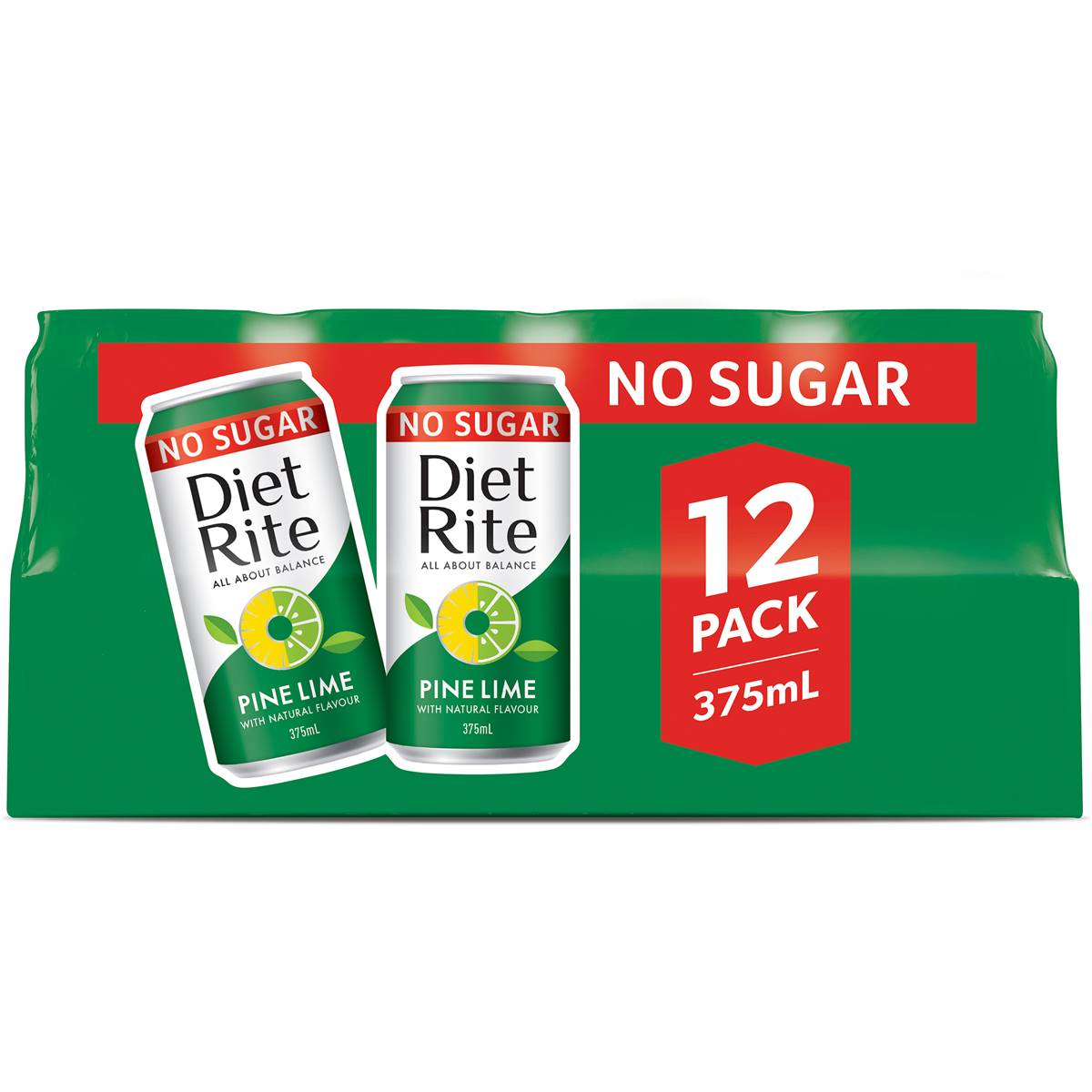 Diet Rite No Sugar Pine Lime Cans 12 X 375ml Woolworths