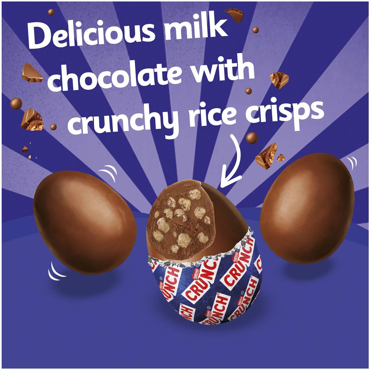 Nestle Crunch Mini Chocolate Easter Egg Bag 110g | Woolworths