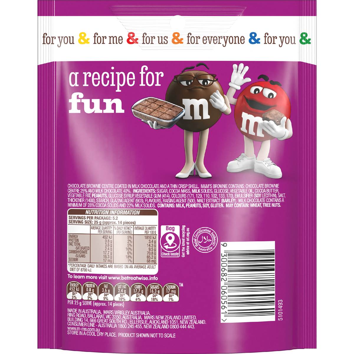 M m s Milk Chocolate Brownie Share Bag 130g Woolworths m-m-s-milk-chocolate-brownie-share-bag-130g-woolworths
