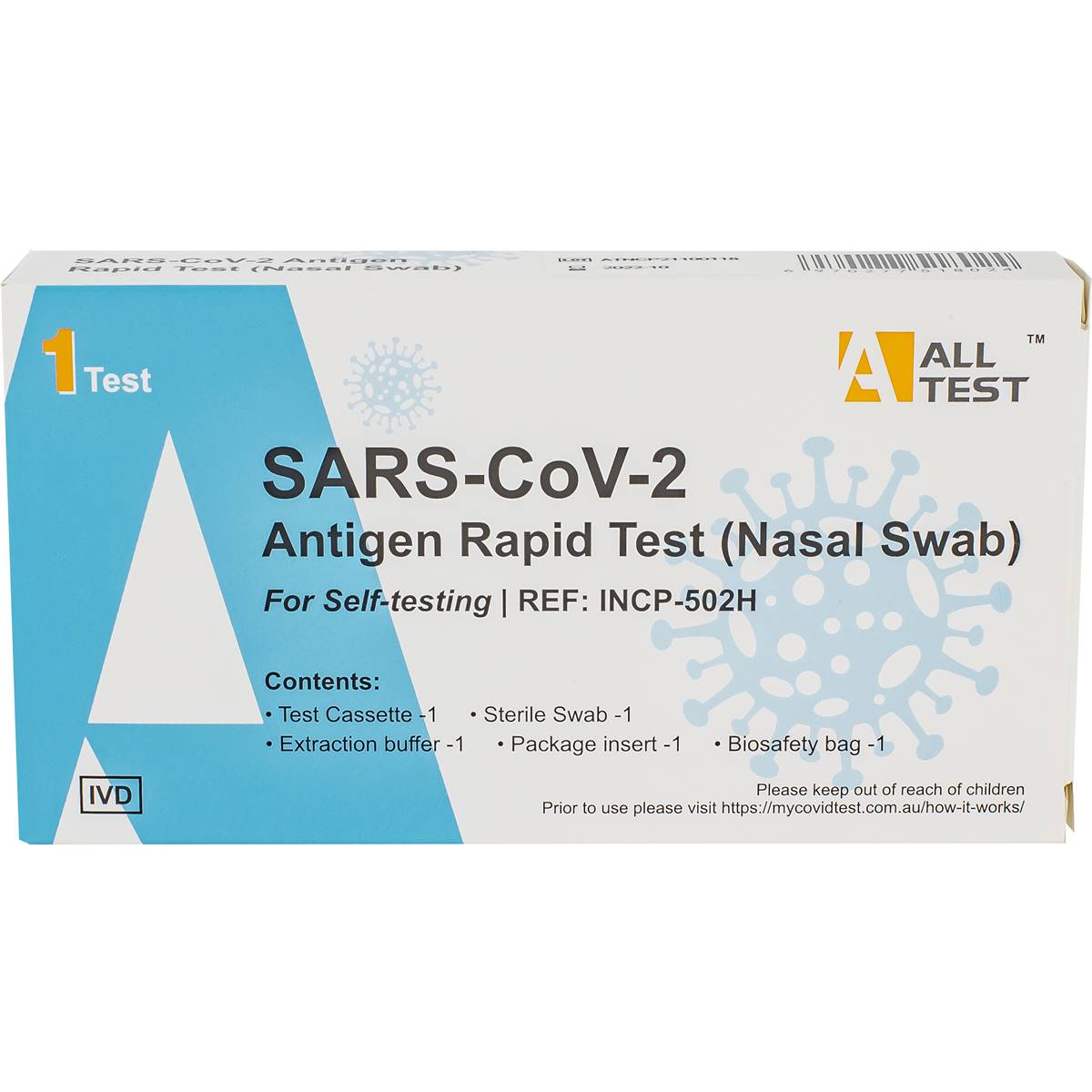 All Test Sarscov2 Antigen Rapid Test 1 Pack Woolworths
