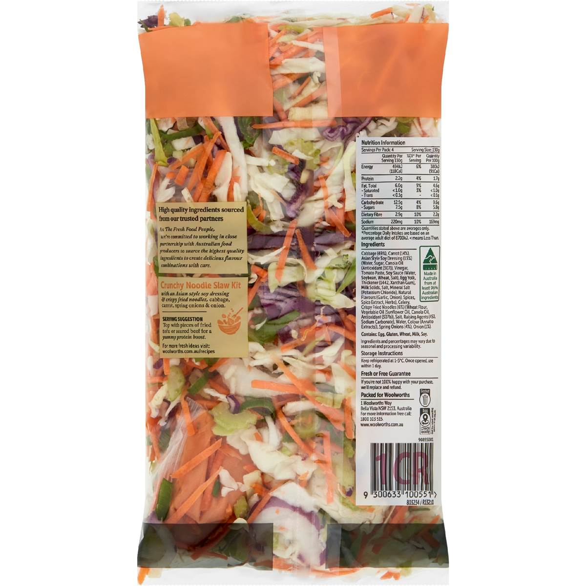 Woolworths Crunchy Noodle Coleslaw Kit Coleslaw Kit 520g Woolworths