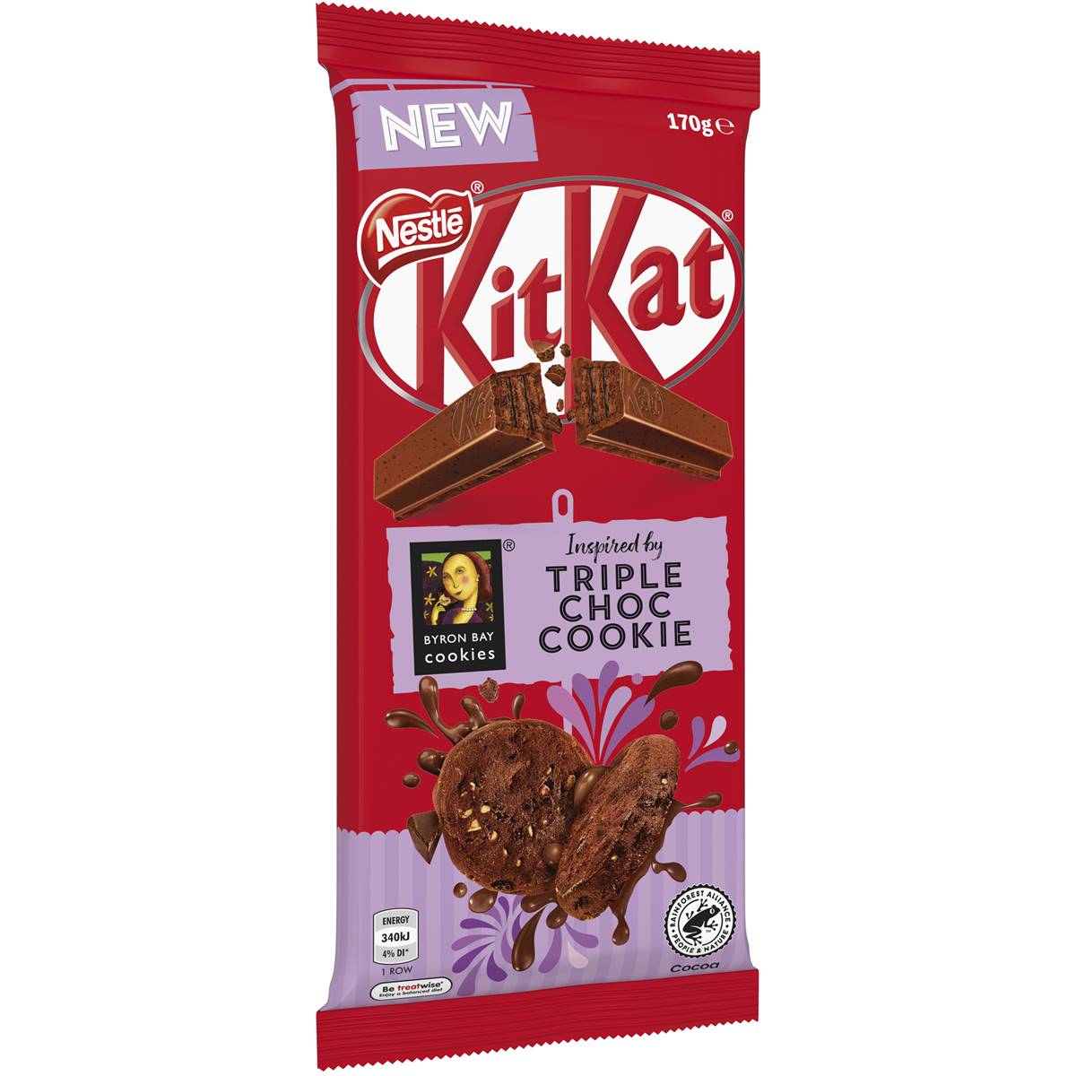 Kitkat Byron Bay Triple Choc Cookie Milk Chocolate Block 170g | Woolworths