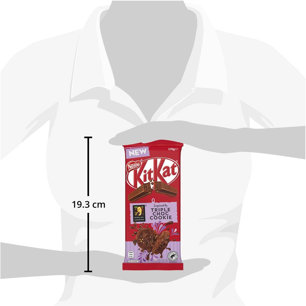 Kitkat Byron Bay Triple Choc Cookie Milk Chocolate Block 170g Woolworths