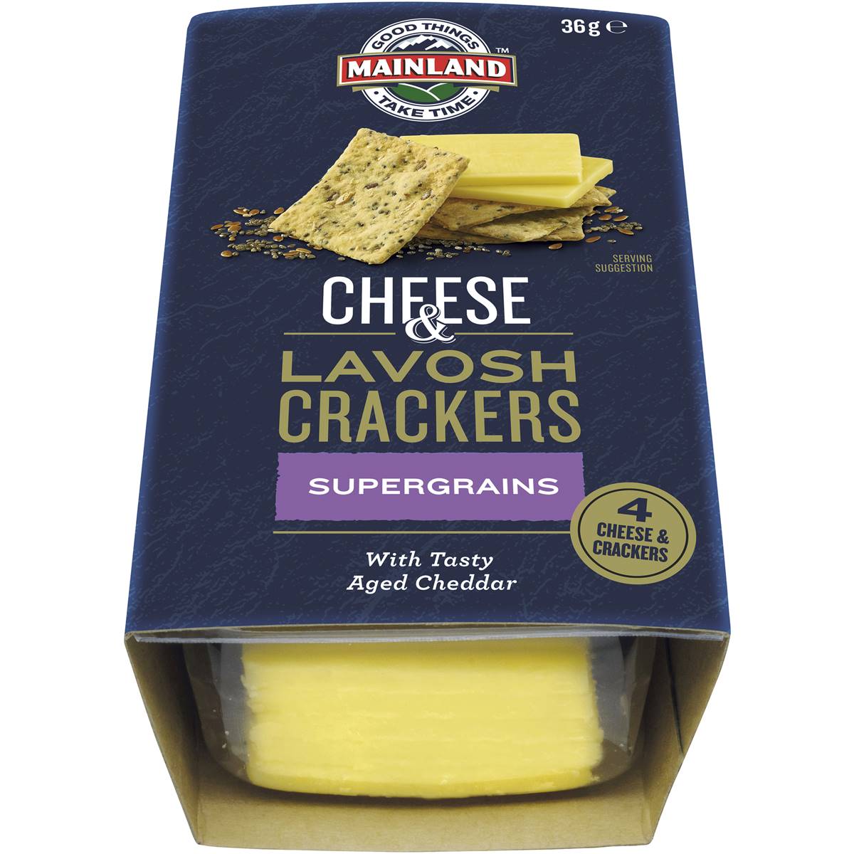 Mainland Cheese & Lavosh Crackers Supergrains 36g | Woolworths