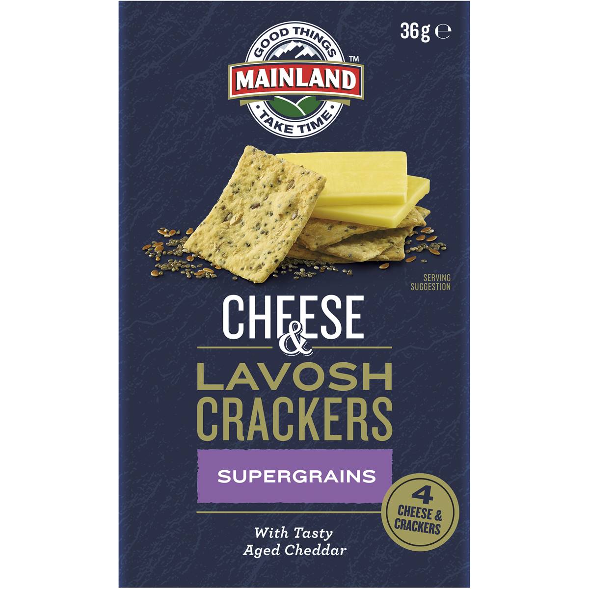 Mainland Cheese & Lavosh Crackers Supergrains 36g Woolworths