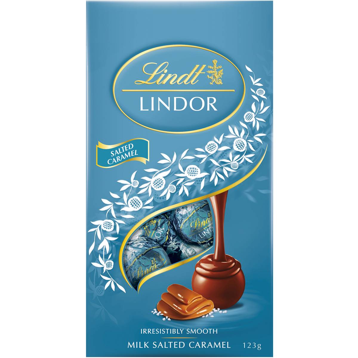 Lindt Lindor Milk Salted Caramel Bag 123g | Woolworths