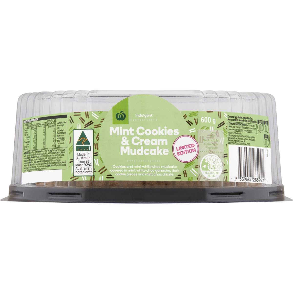 Woolworths Mint Cookies & Cream Mudcake Each Woolworths