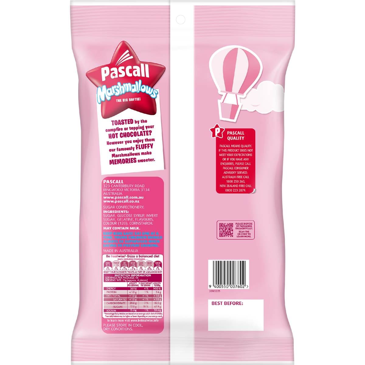 Pascall Marshmallows Pink & White 1.1kg Woolworths