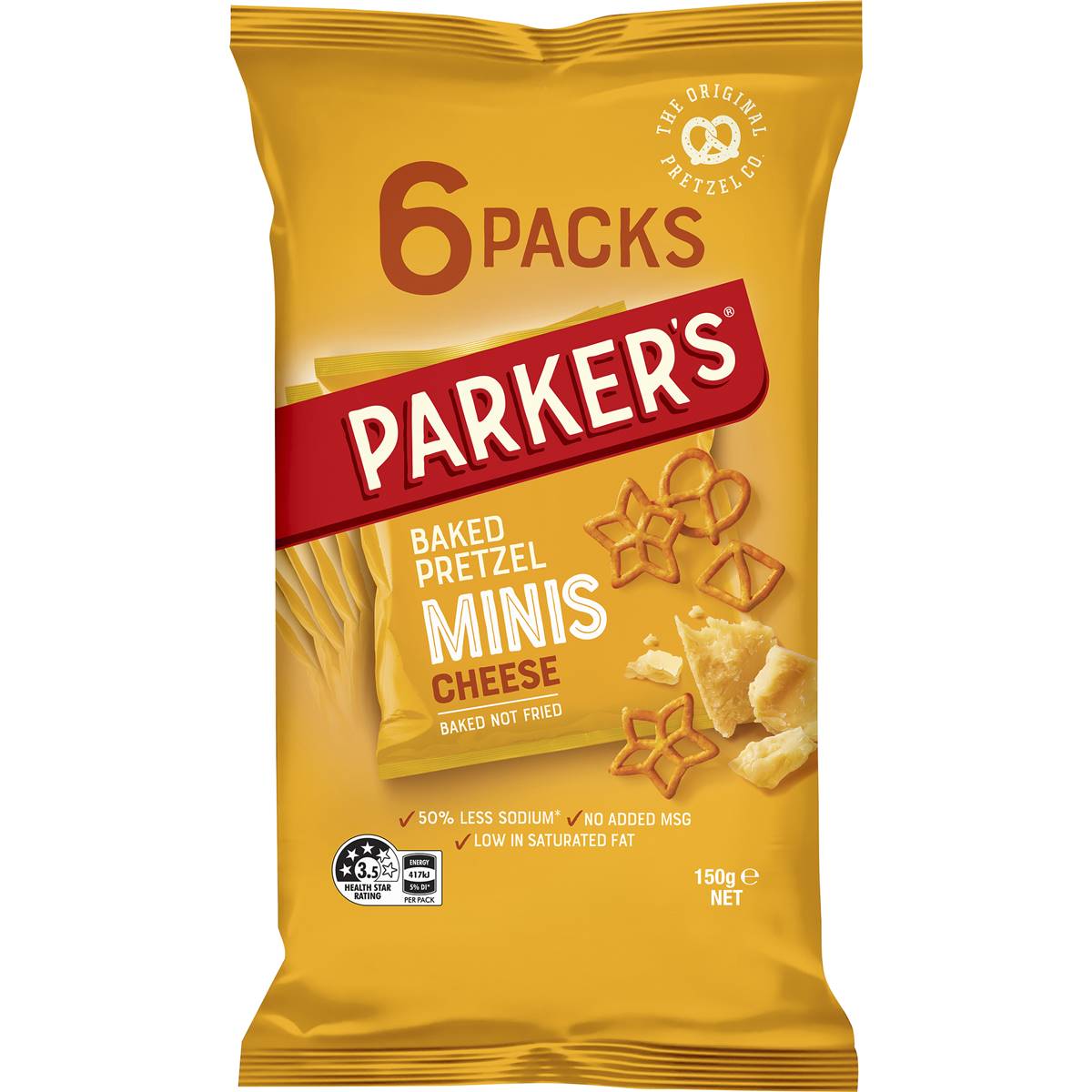 Parker's Baked Pretzel Minis Cheese Share Pack 6 Pack Woolworths