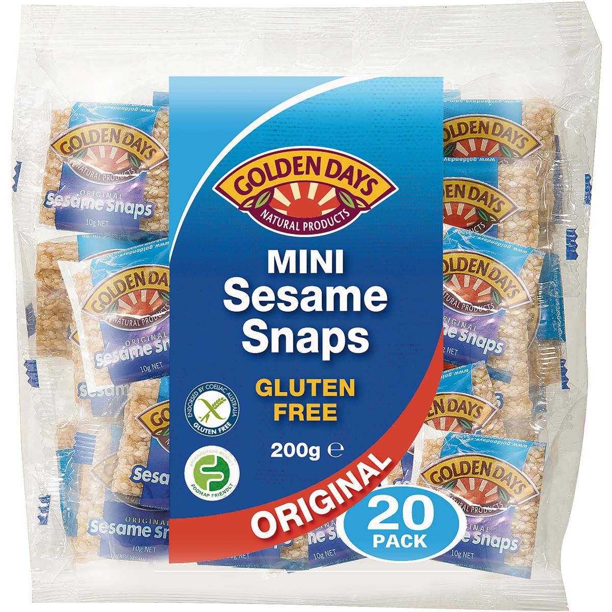 Golden Days Bars Snaps Sesame Mini 200G | Woolworths