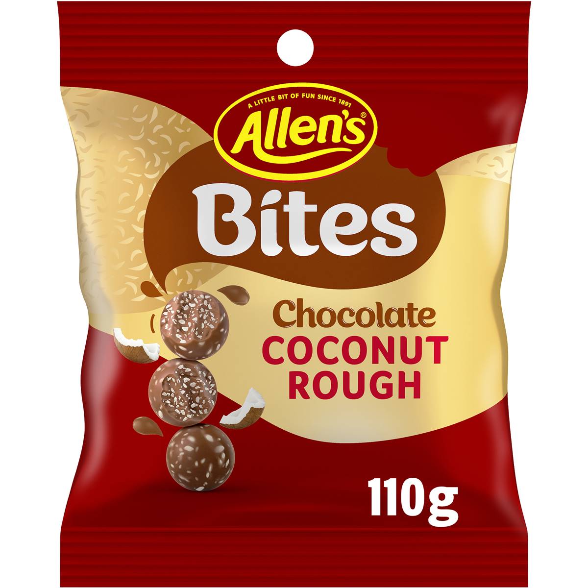 Allen's Bites Chocolate Coconut Rough 110g Woolworths
